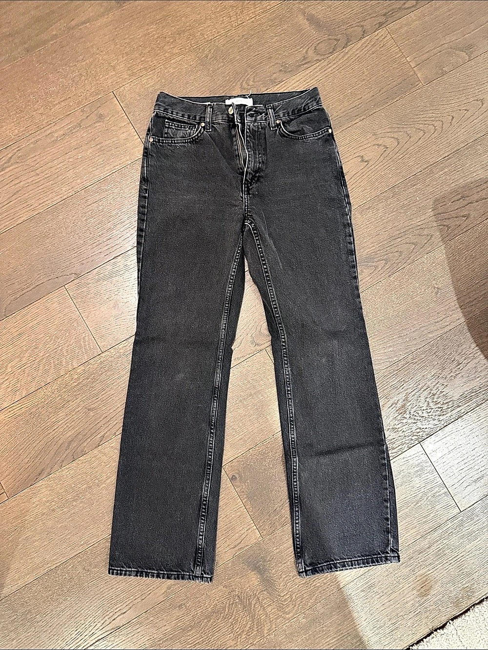 Mango Matilda Straight-Fit Jeans Black Waist 36